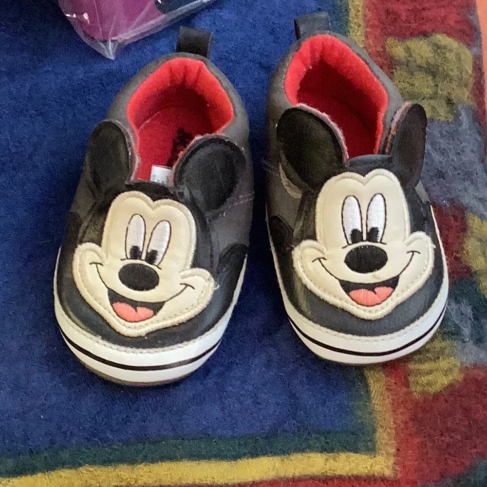 Mickey Mouse Black & Red Kids Slip-On Shoes